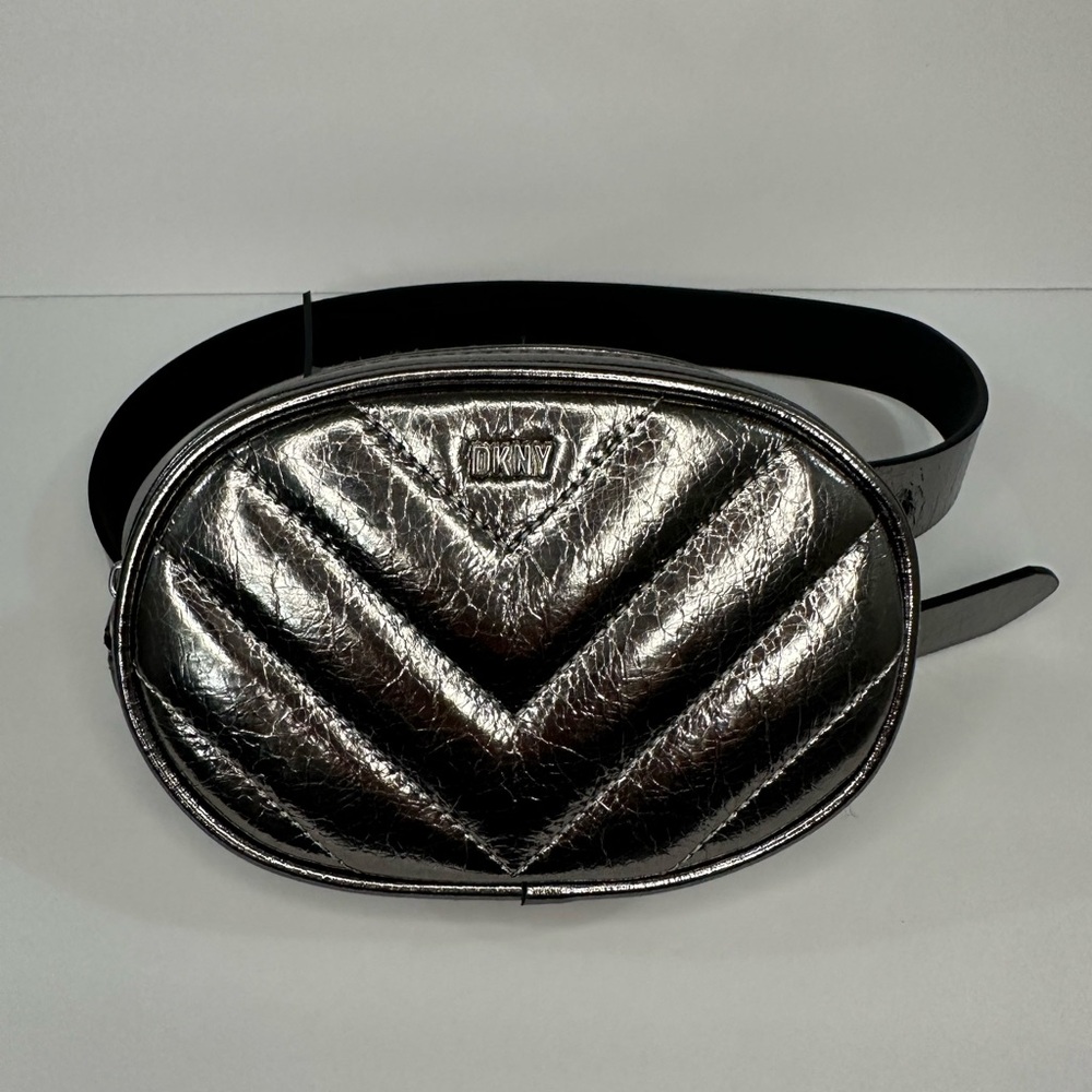 DKNY S/M Crossbody Belt Bag - Metallic Gray‎ NWT